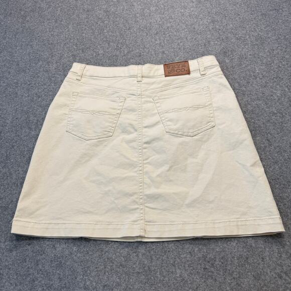 Women's Frye and Co. Cream Denim Jean Mini Skirt Size 10 - Picture 6 of 7